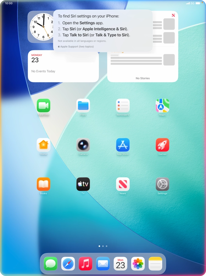 Ask questions about functions and settings on your tablet.
