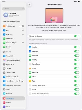 Press the indicator next to 