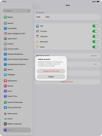 Press Delete from My iPad.