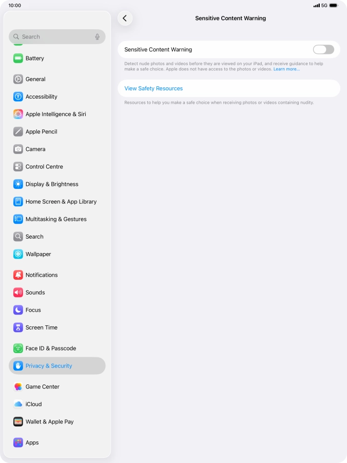 Press the indicator next to 