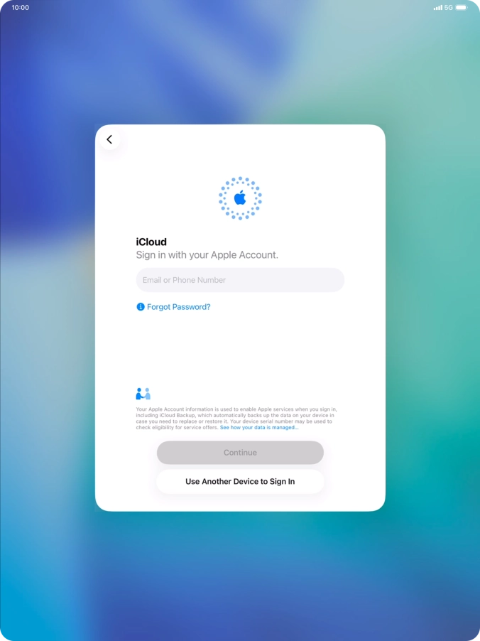 Press Email or Phone Number and key in the username for your Apple Account.