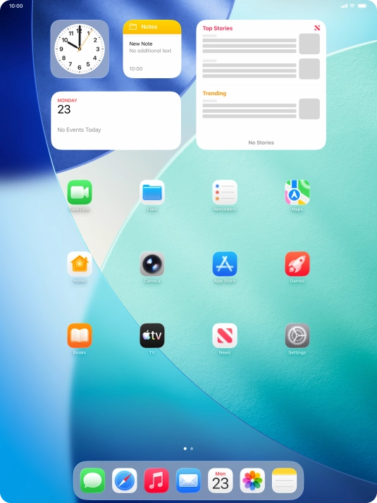 The Wi-Fi icon shows that your tablet is connected to a Wi-Fi network.