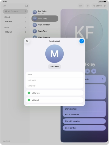 Press Last name and key in the last name.