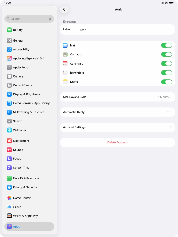 Press Account Settings.