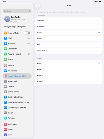 Press the required accent.