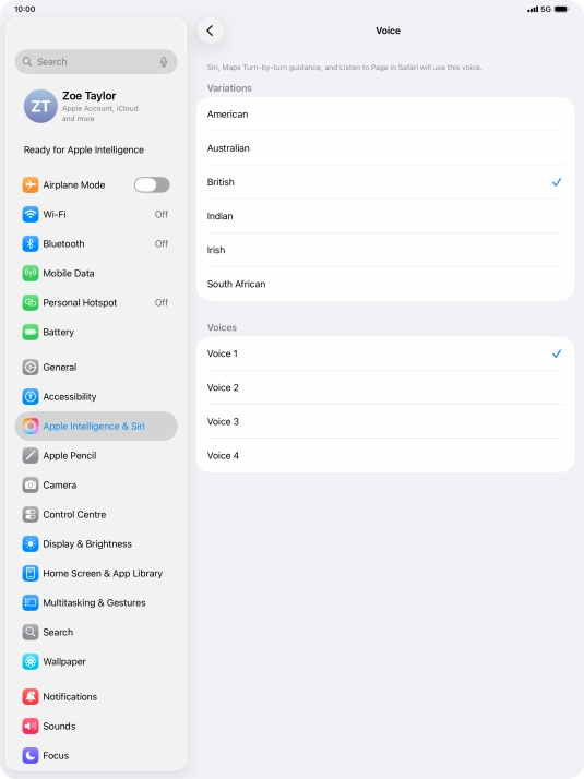 Press the required accent.