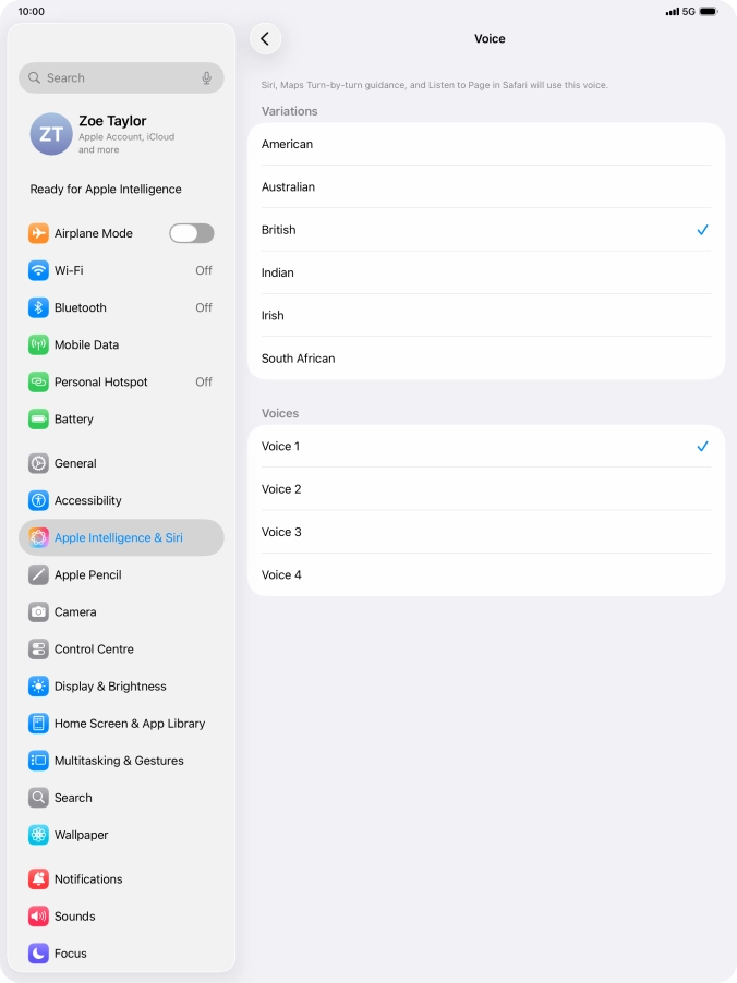 Press the required accent.