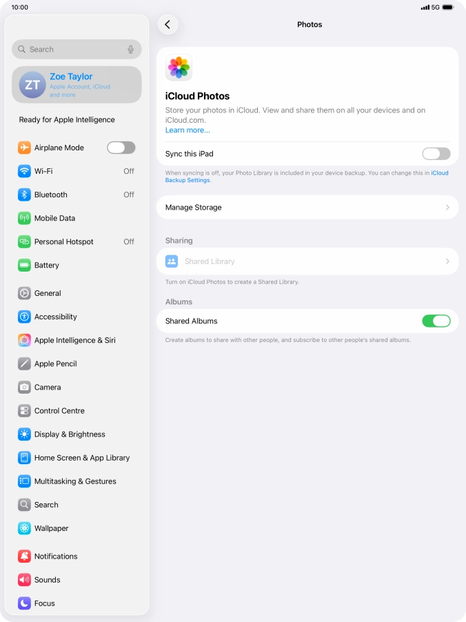 Press the indicator next to 
