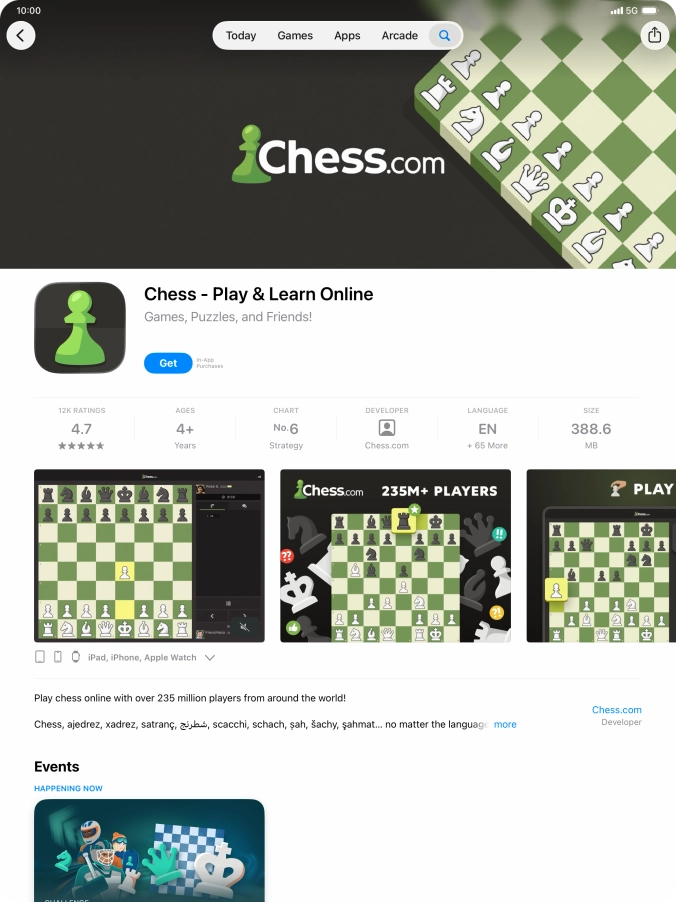 Press Get and follow the instructions on the screen to install the app.