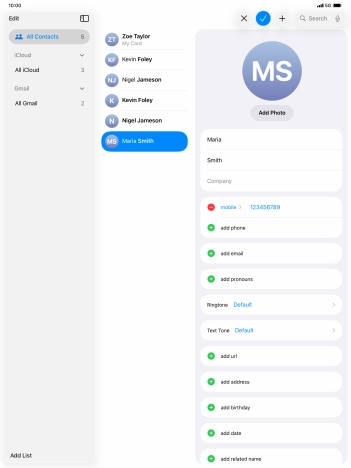 Press the confirm icon.