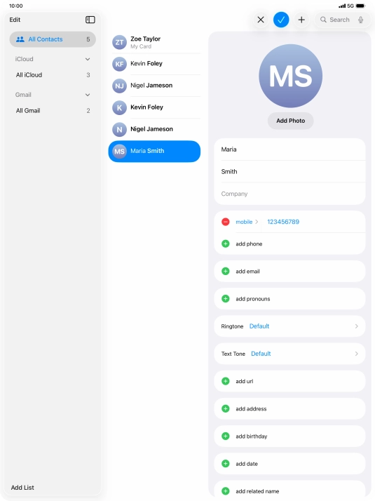 Press the confirm icon.