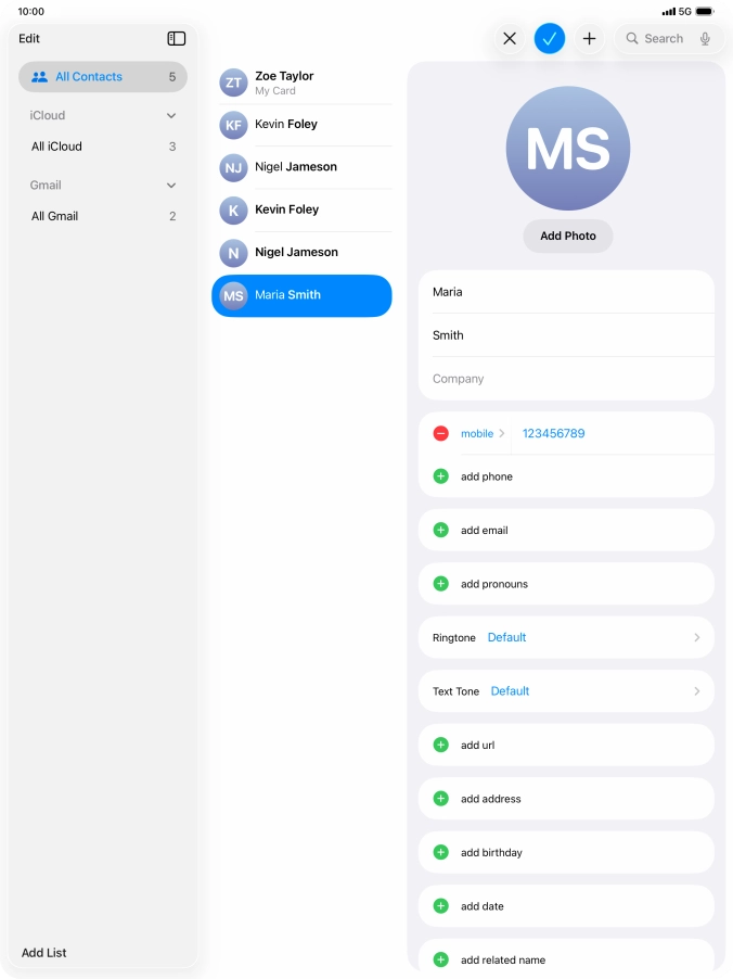 Press the confirm icon.