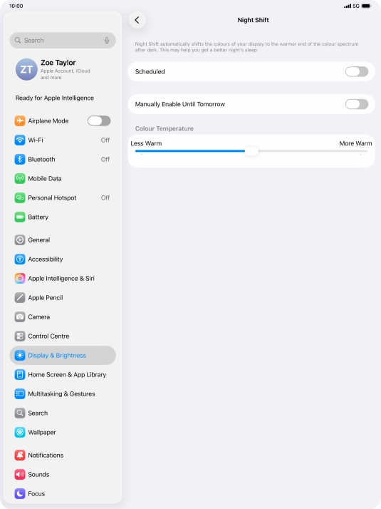 Press the indicator next to 