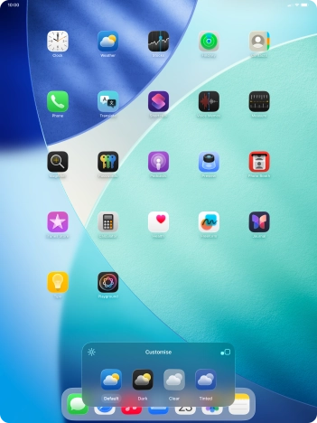 Press the required setting to select the size of app icons on the home screen.
