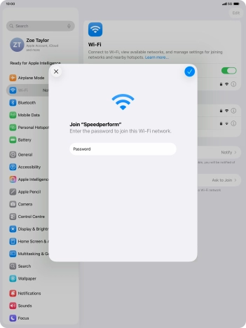 Press the confirm icon.