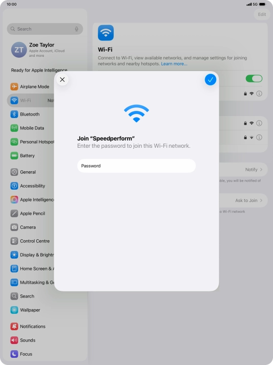 Press the confirm icon.