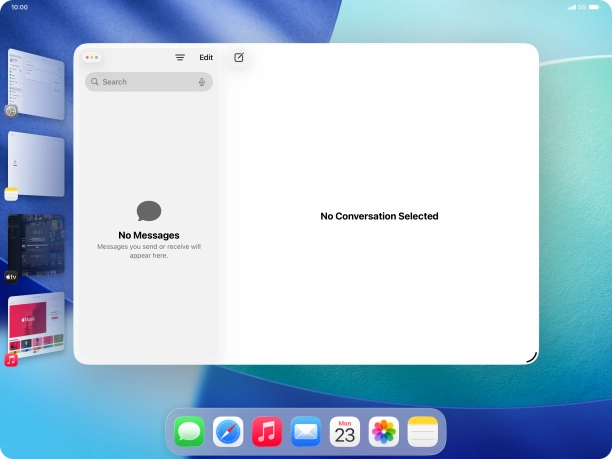 If you've selected Stage Manager for multitasking, you can press and drag the required running application to the centre of the screen.