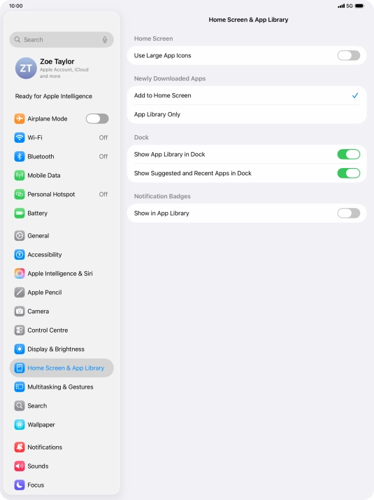 Press the indicator next to 