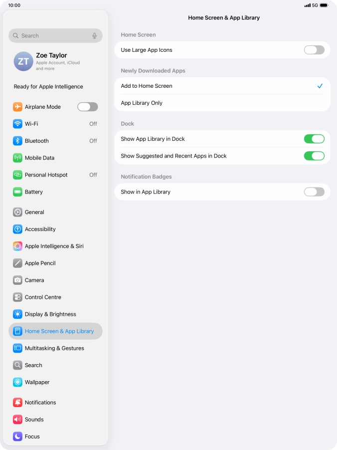 Press the indicator next to 