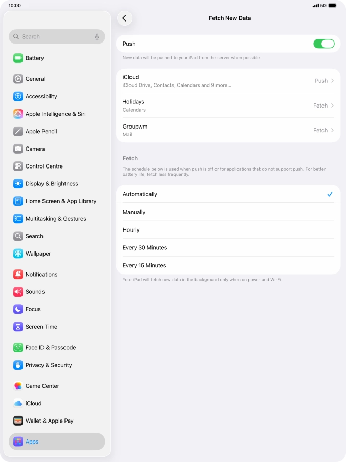 Press the indicator next to 