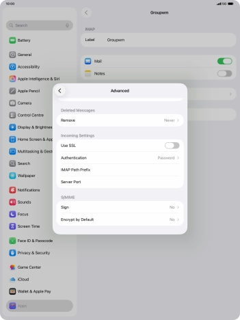Press the indicator next to 