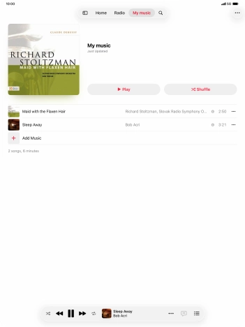 Press the song title.