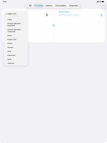 Press the required source language.