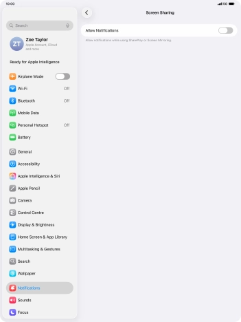 Press the indicator next to 