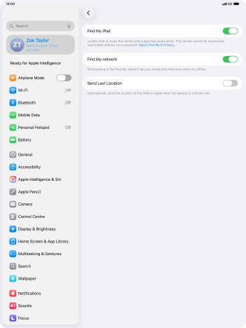 Press the indicator next to 