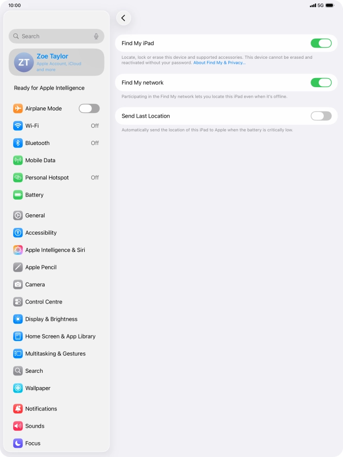 Press the indicator next to 