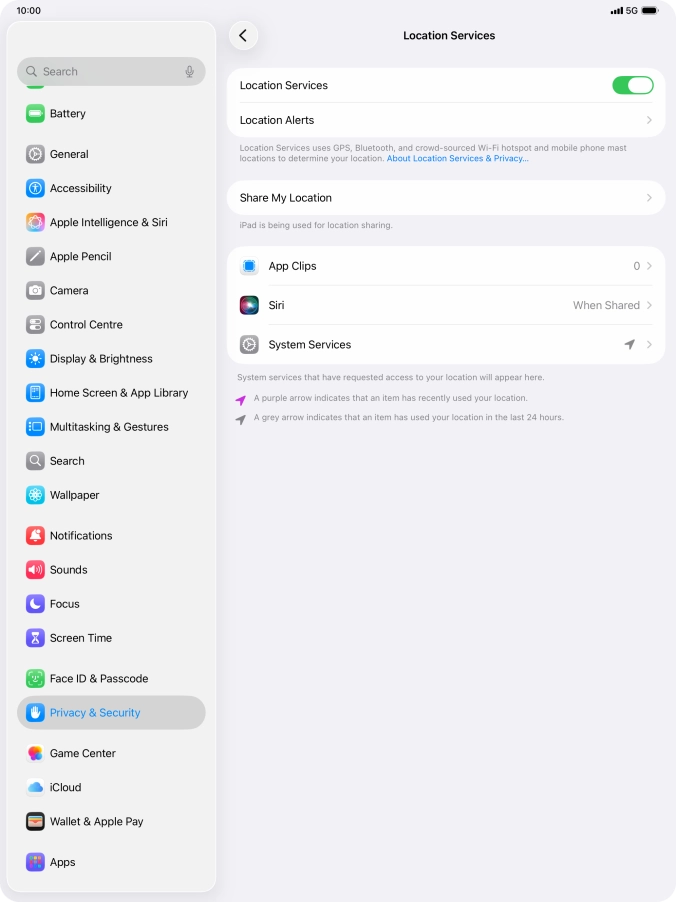 Press the required app.