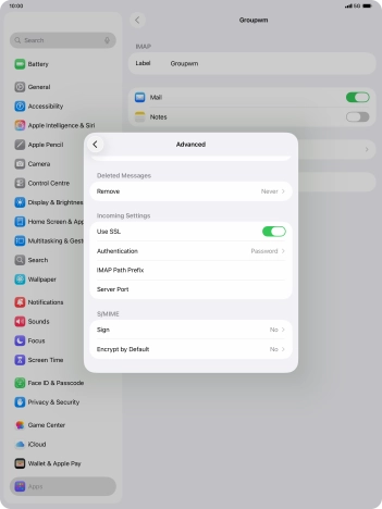 Press Authentication.