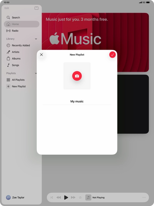 Press the confirm icon.