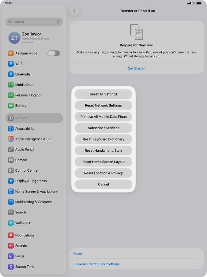 Press Reset All Settings.