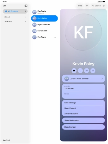 Press the new contact icon.