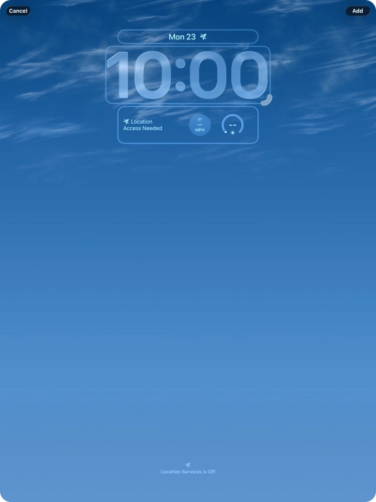To customise the way the lock screen date is displayed, press the date widget and follow the instructions on the screen to select the required widget display mode.