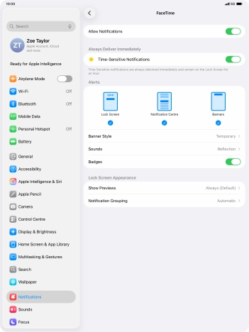 Press the indicator next to 