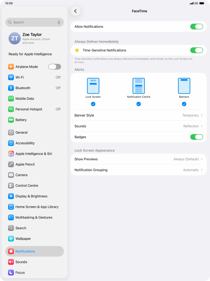 Press the indicator next to 