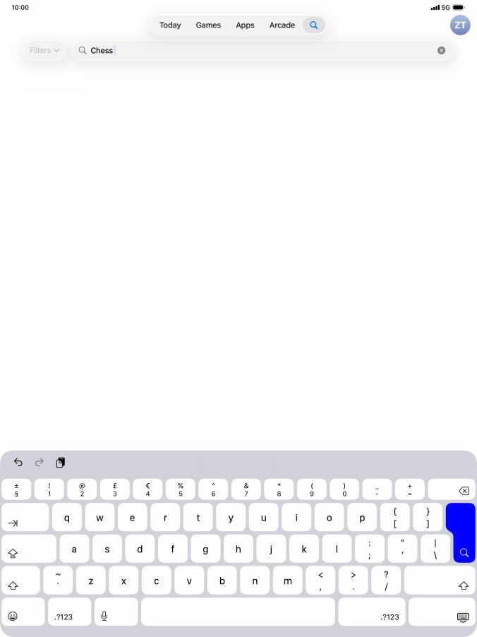 Key in the name or subject of the required app and press enter.