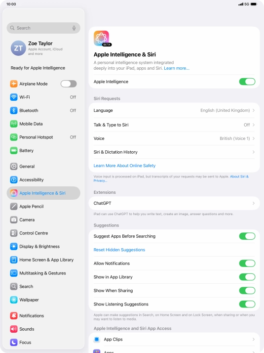 Press the indicator next to 