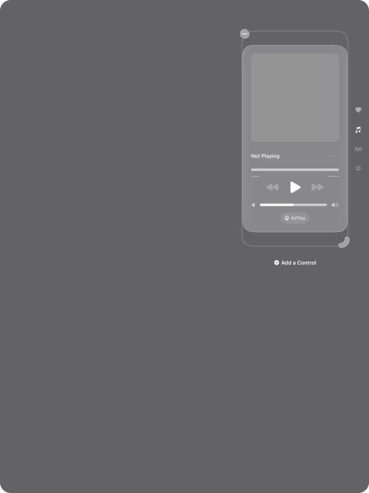 Press the remove icon on the required function to remove it from Control Centre.