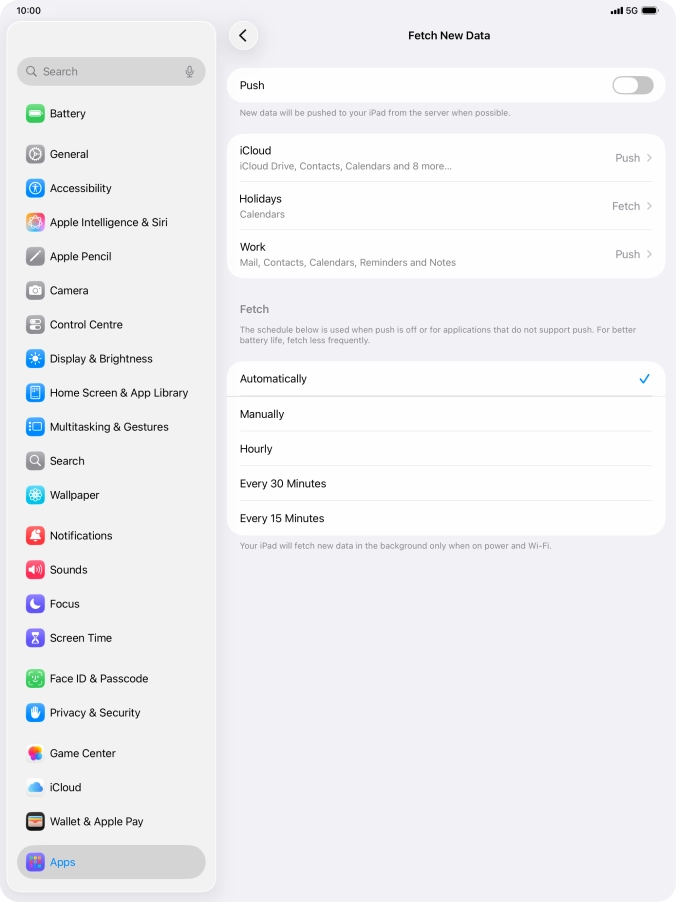If you turn off the function, press the required setting.