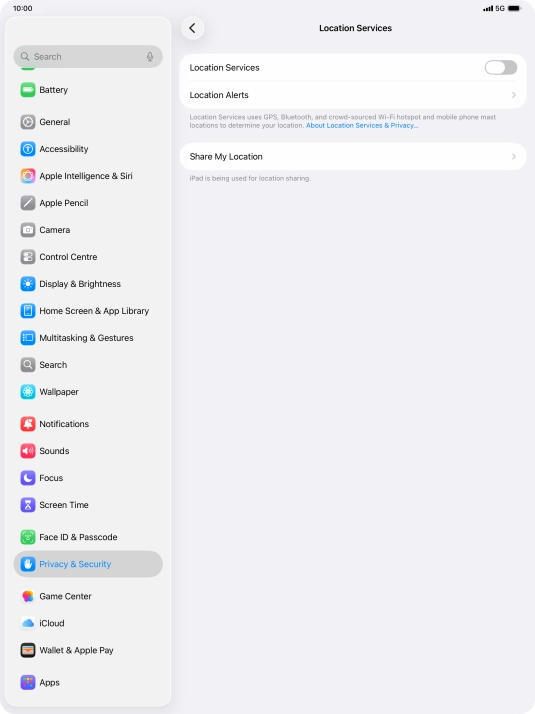 Press the indicator next to 