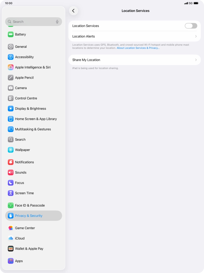 Press the indicator next to 