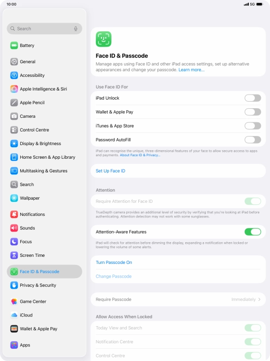 Press Set Up Face ID.