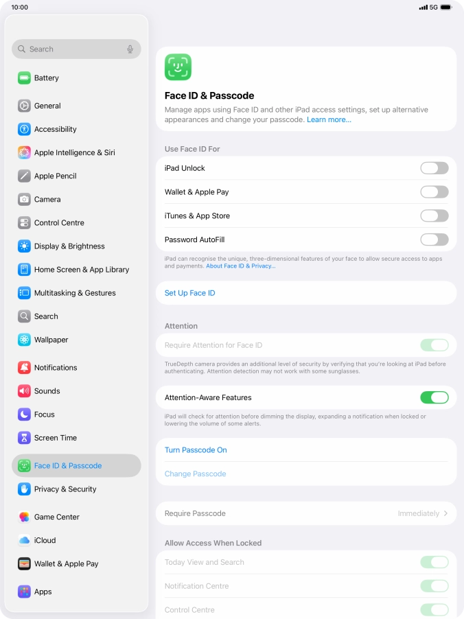 Press Set Up Face ID.