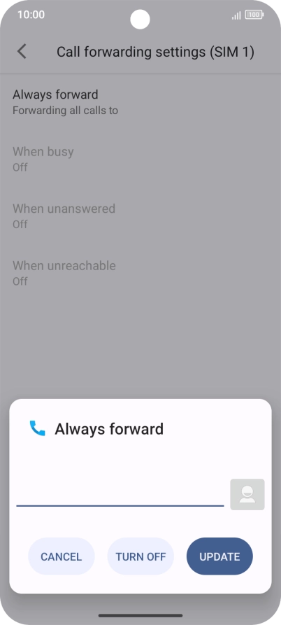Press TURN OFF. Press TURN OFF.