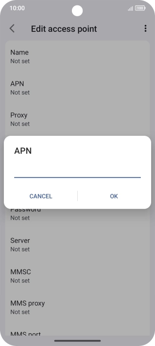Key in mms.vodafone.net and press OK.