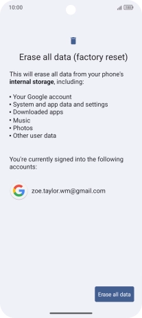Press Erase all data.