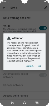 Press OK and your phone will search for networks.